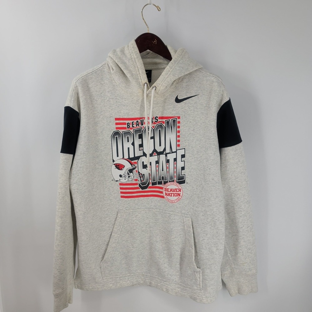 Oregon State Beavers Football Nike Mens Heather Gray Black Graphic Hoodie Size S